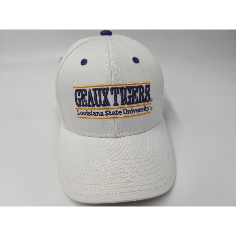 LSU Tigers Geaux Tigers The Game Split Bar Snapback Hat Cap Men Women NCAA White